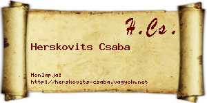 Herskovits Csaba névjegykártya